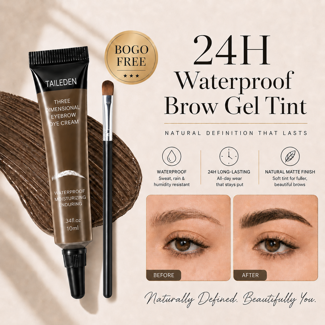 ⏳Last Day Buy 1 Get 1 Free ⭐ 24H Waterproof Brow Eyebrow Gel Tint