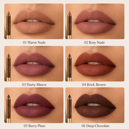 6-Piece Matte Creamy Lipstick Pencil Set