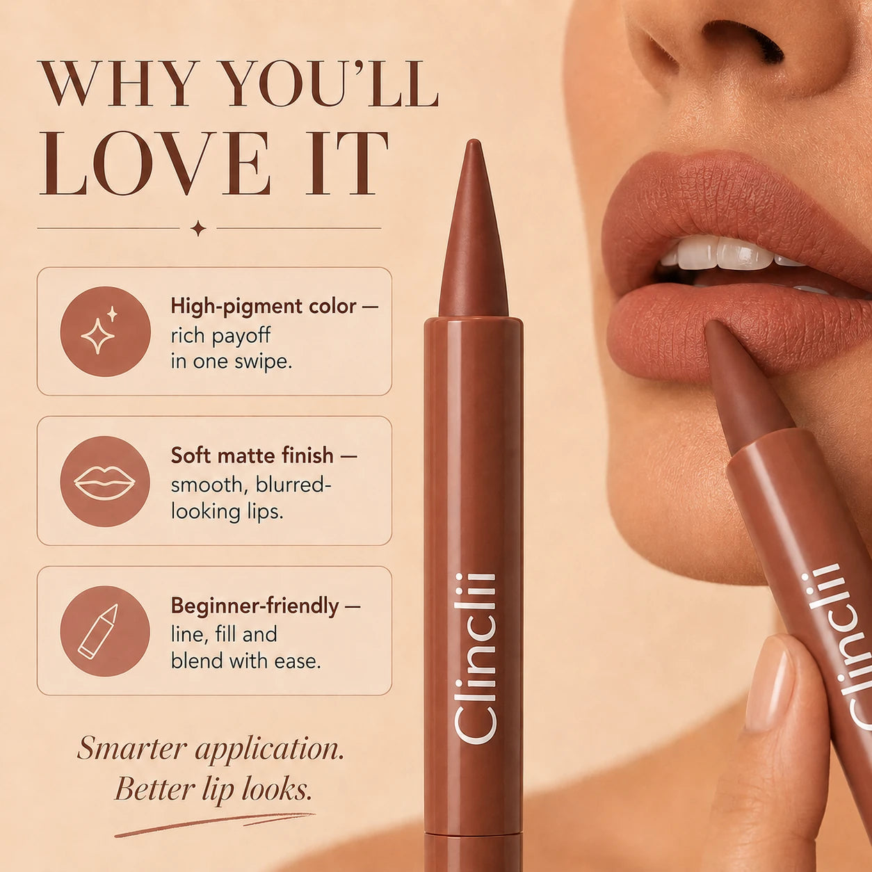Clinclii high pigment soft matte lip crayon benefits