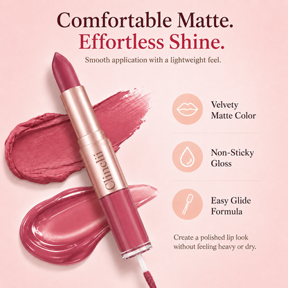 3-Piece 2-in-1 Matte Lip & Gloss Duo Set