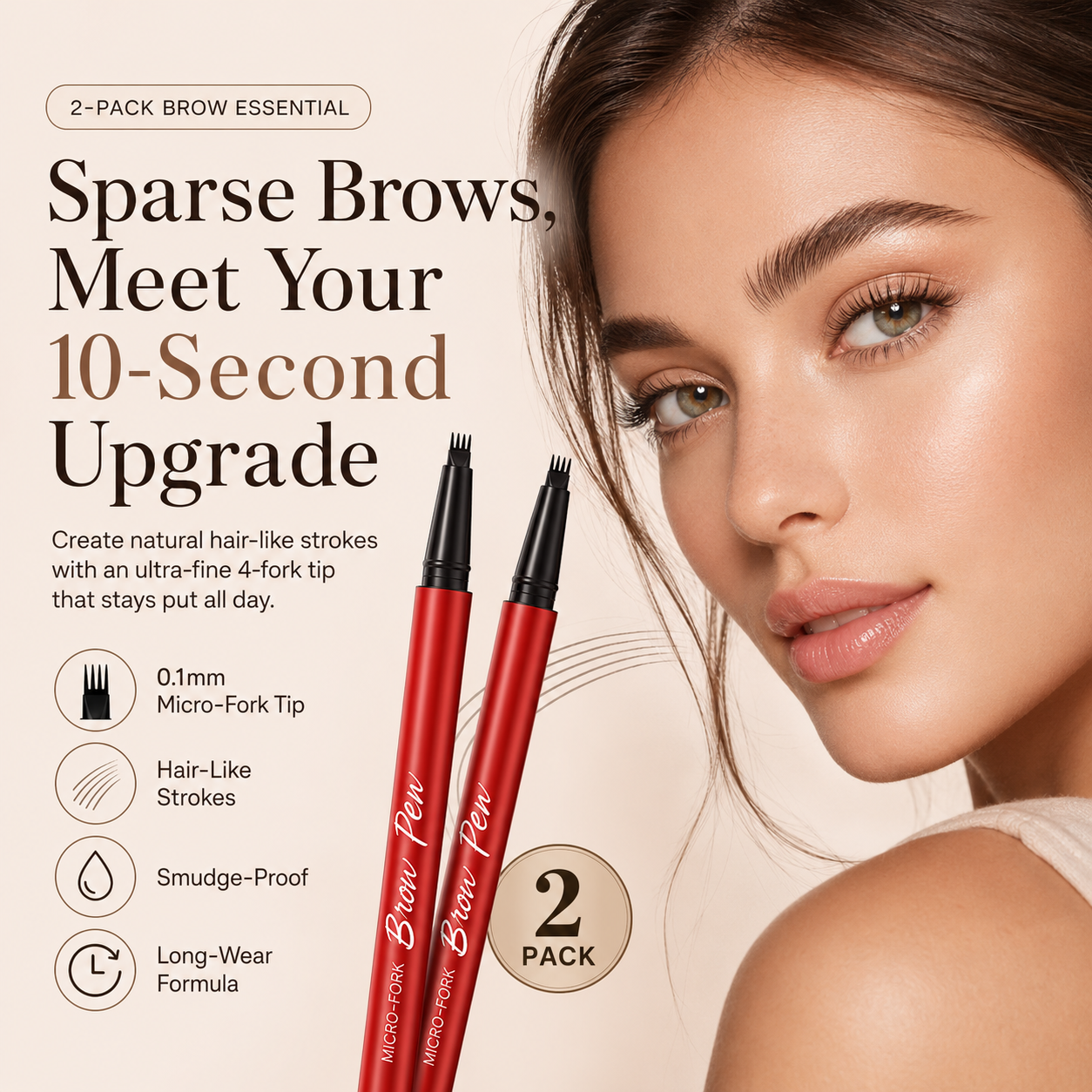 2-Pack Micro-Fork Eyebrow Pens 🔥