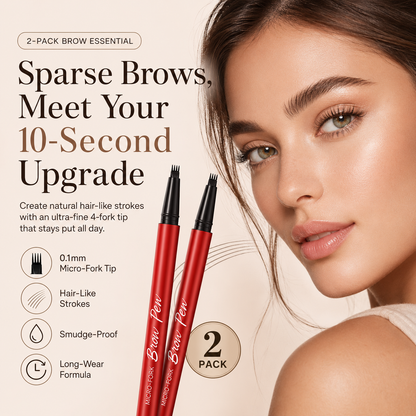 2-Pack Micro-Fork Eyebrow Pens 🔥