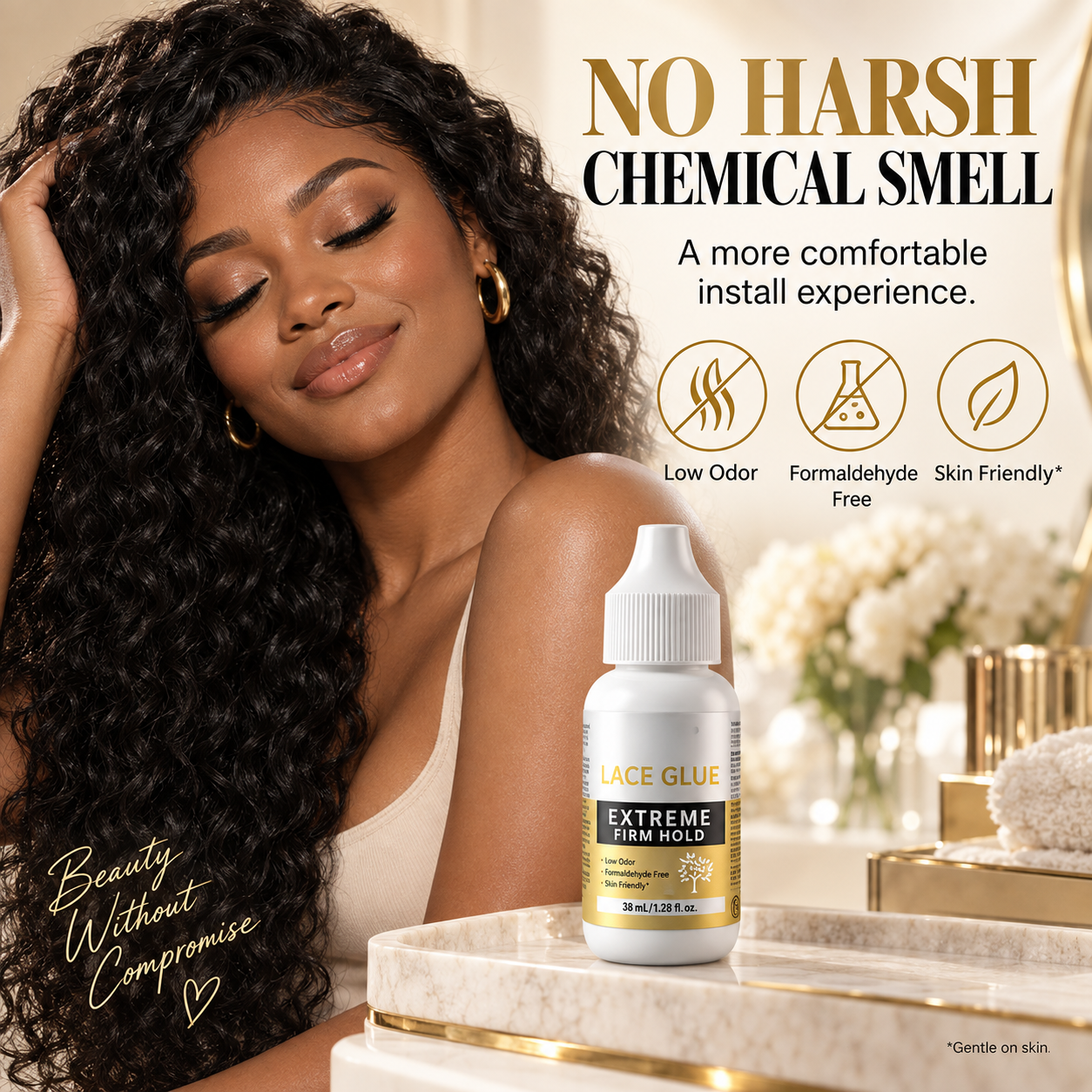 Formaldehyde-free lace glue with no harsh chemical smell