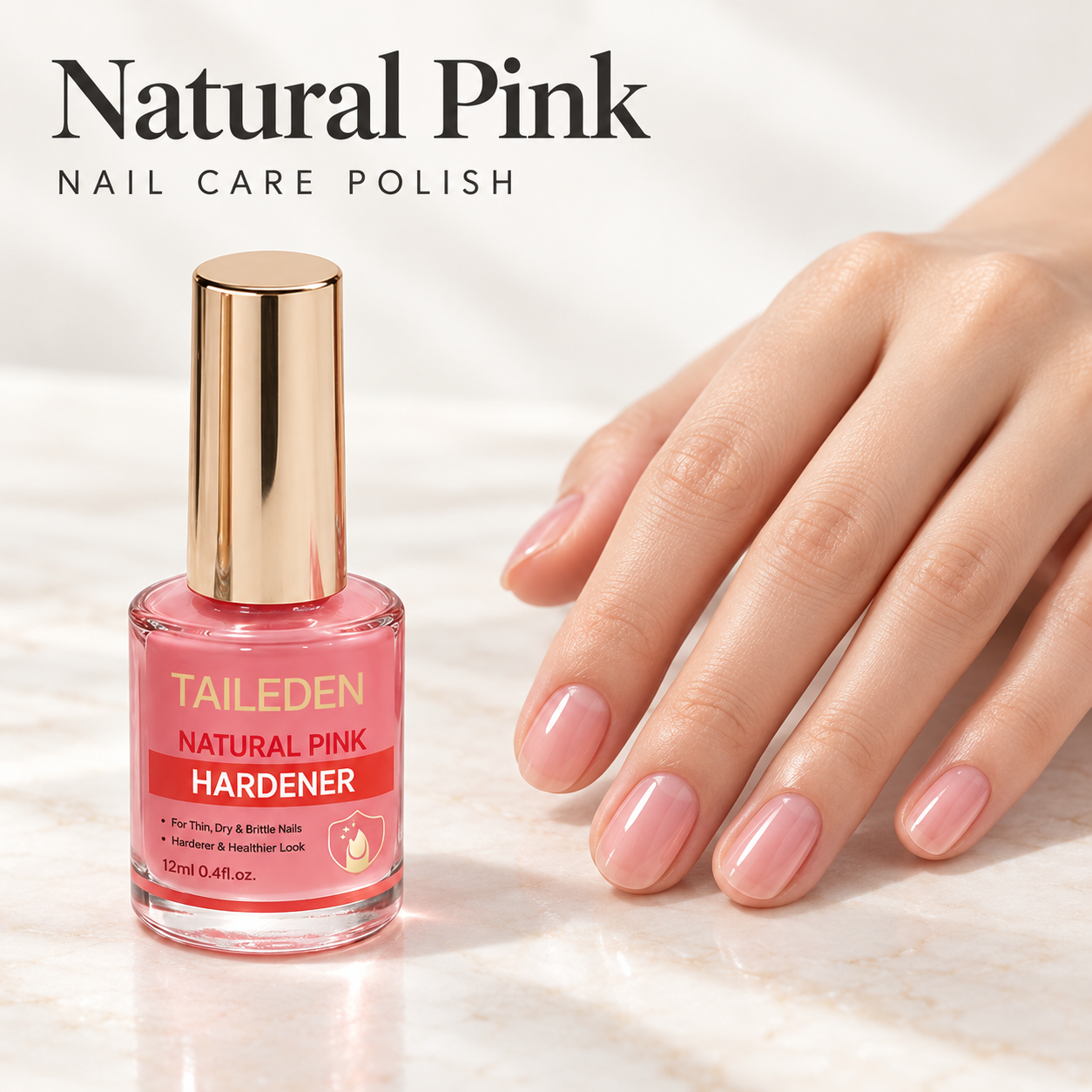 Natural Pink Hardener and sheer pink manicure