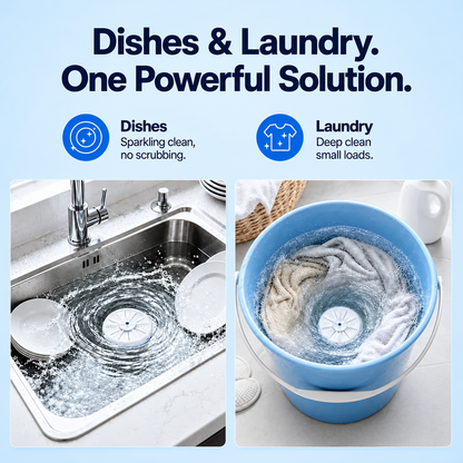 Portable Ultrasonic Mini Washer for Dishes & Laundry