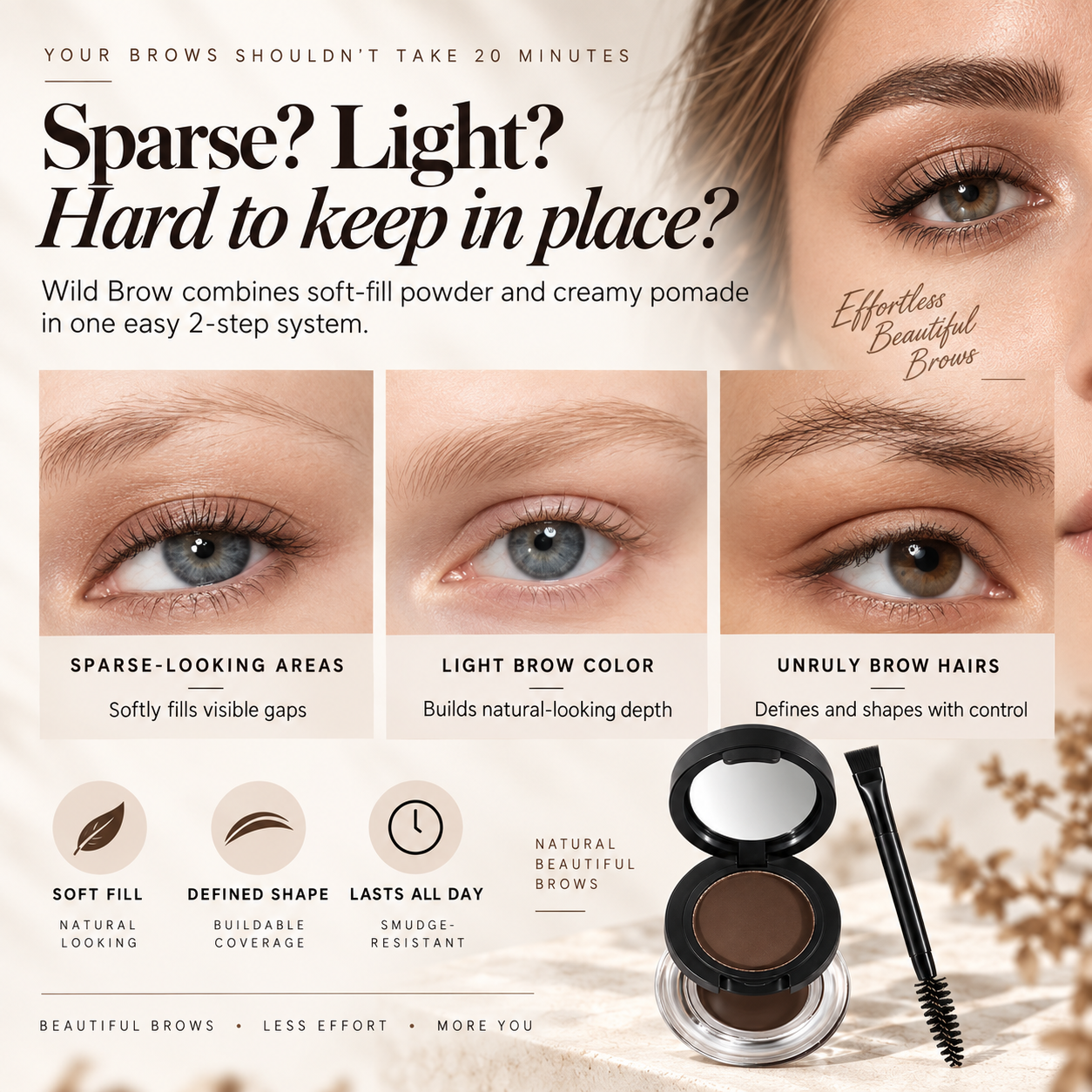 Sparse, uneven and unruly brow concerns